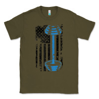 Army Green american flag gym and fitness  weight lifting gift t shirt Classic Tee - linhVisuals