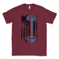 Burgundy american flag gym and fitness  weight lifting gift t shirt Classic Tee - linhVisuals