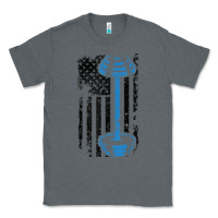 Charcoal Heather american flag gym and fitness  weight lifting gift t shirt Classic Tee - linhVisuals