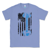 Colony Blue american flag gym and fitness  weight lifting gift t shirt Classic Tee - linhVisuals