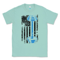 Seafoam american flag gym and fitness  weight lifting gift t shirt Classic Tee - linhVisuals