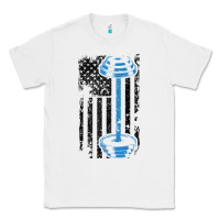 White american flag gym and fitness  weight lifting gift t shirt Classic Tee - linhVisuals