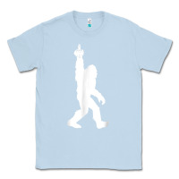 Dusty Blue funny bigfoot middle finger for squatch believers t shirt Classic Tee - linhVisuals