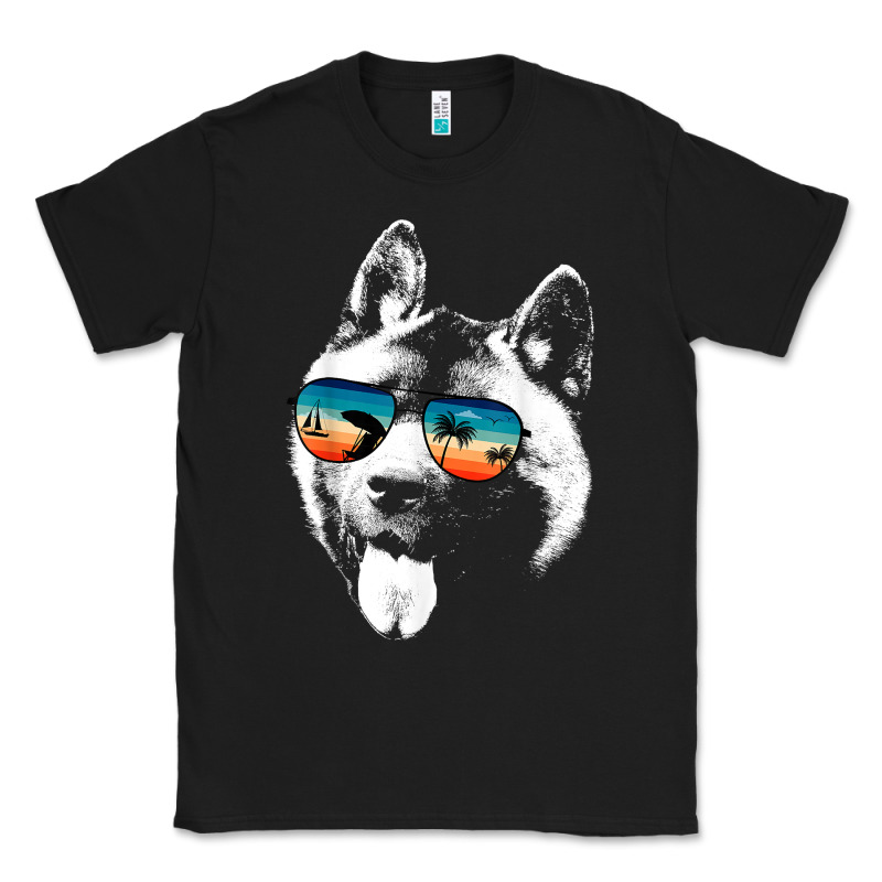 American Akita Shirts With Glasses Sunglasses Retro Style T Shirt Classic Tee by linhVisuals | Teevron