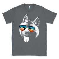 Charcoal Heather american akita shirts with glasses sunglasses retro style t shirt Classic Tee - linhVisuals