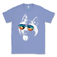 Colony Blue american akita shirts with glasses sunglasses retro style t shirt Classic Tee - linhVisuals