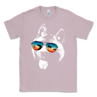 Lilac american akita shirts with glasses sunglasses retro style t shirt Classic Tee - linhVisuals