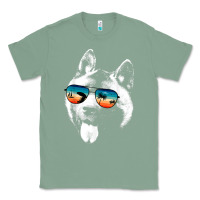 Sage american akita shirts with glasses sunglasses retro style t shirt Classic Tee - linhVisuals