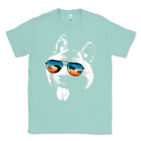 Seafoam american akita shirts with glasses sunglasses retro style t shirt Classic Tee - linhVisuals