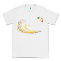White kite kiteboarding kiting kitesurfing kitesurf gift premium t shirt Classic Tee - linhVisuals