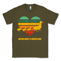 Army Green mama duck mother of 3 duckling funny mom mommy animal lover t shirt Classic Tee - linhVisuals