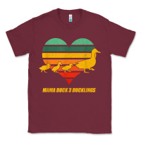 Burgundy mama duck mother of 3 duckling funny mom mommy animal lover t shirt Classic Tee - linhVisuals