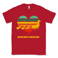 Red mama duck mother of 3 duckling funny mom mommy animal lover t shirt Classic Tee - linhVisuals