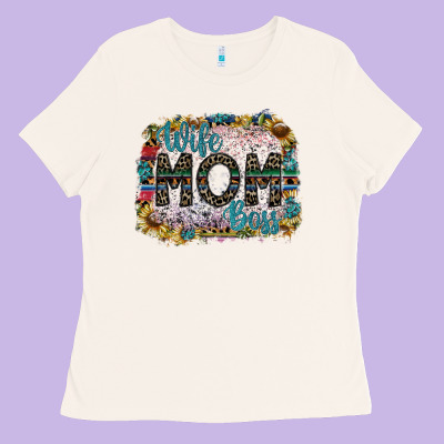 Wife Mom Boss Ladies Tee Designed By Sublimationcraftshop