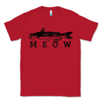 Red catfish meow funny catfishing fishing fisherman gift t shirt Classic Tee - linhVisuals