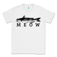 White catfish meow funny catfishing fishing fisherman gift t shirt Classic Tee - linhVisuals