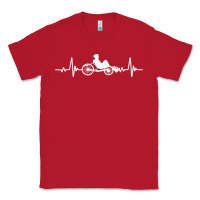 Red great recumbent bike heartbeat design cycling t shirt Classic Tee - linhVisuals