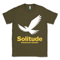 Army Green Solitude Mountain Resort Classic Tee - linhVisuals