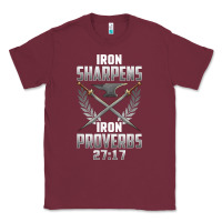Burgundy iron sharpens iron quote proverbs 2717 christian cool gift t shirt Classic Tee - linhVisuals