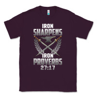Plum iron sharpens iron quote proverbs 2717 christian cool gift t shirt Classic Tee - linhVisuals