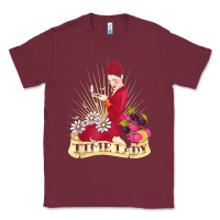 Burgundy doctor who rockabilly missy time lady baker t shirt Classic Tee - linhVisuals