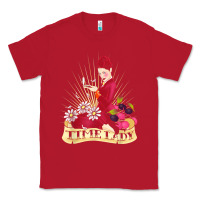 Red doctor who rockabilly missy time lady baker t shirt Classic Tee - linhVisuals