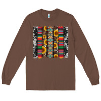 Chestnut cowhıde aztec serape wıth leopard and sunflowers brushstroke Long Sleeve Tee - Artiststas