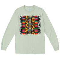 Cowhıde Aztec Serape Wıth Leopard And Sunflowers Brushstroke Long Sleeve Tee | Teevron