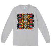 Moon Dust cowhıde aztec serape wıth leopard and sunflowers brushstroke Long Sleeve Tee - Artiststas