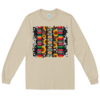 Mushroom cowhıde aztec serape wıth leopard and sunflowers brushstroke Long Sleeve Tee - Artiststas