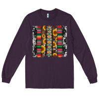 Plum cowhıde aztec serape wıth leopard and sunflowers brushstroke Long Sleeve Tee - Artiststas