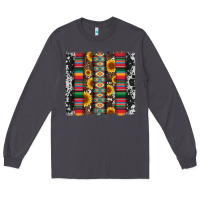 Smoke cowhıde aztec serape wıth leopard and sunflowers brushstroke Long Sleeve Tee - Artiststas