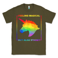 Feeling Magical But Also Stabby Unicorn Rainbow T Shirt Classic Tee | Teevron