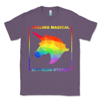 Lavender feeling magical but also stabby unicorn rainbow t shirt Classic Tee - linhVisuals