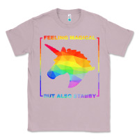 Lilac feeling magical but also stabby unicorn rainbow t shirt Classic Tee - linhVisuals