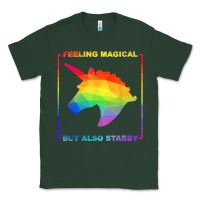 Sports Green feeling magical but also stabby unicorn rainbow t shirt Classic Tee - linhVisuals