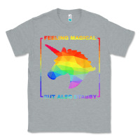 Heather Grey feeling magical but also stabby unicorn rainbow t shirt Classic Tee - linhVisuals