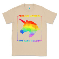 Mushroom feeling magical but also stabby unicorn rainbow t shirt Classic Tee - linhVisuals