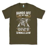 Army Green mens hands off of my rod bass fishing fisherman t shirt Classic Tee - linhVisuals