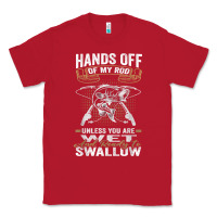 Red mens hands off of my rod bass fishing fisherman t shirt Classic Tee - linhVisuals