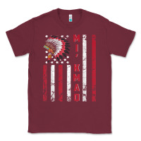 Burgundy mi’kmaq tribe native american flag mi’kmaq heritage related t shir Classic Tee - linhVisuals