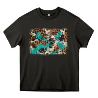 Asphalt Cowhide Turquoise Glitter Heavy Core Tee - FaDigitalArtStudio