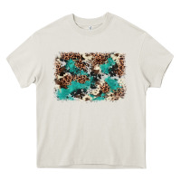 Cream Cowhide Turquoise Glitter Heavy Core Tee - FaDigitalArtStudio