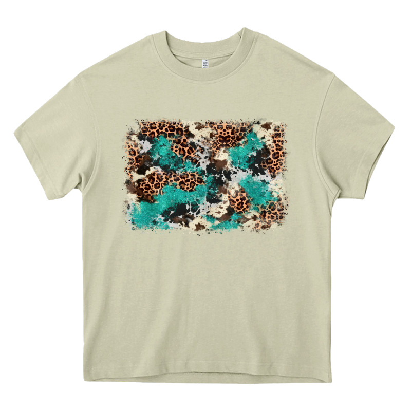 Cowhide Turquoise Glitter Heavy Core Tee by FaDigitalArtStudio | Teevron