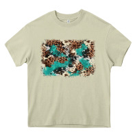 Mossy Cowhide Turquoise Glitter Heavy Core Tee - FaDigitalArtStudio