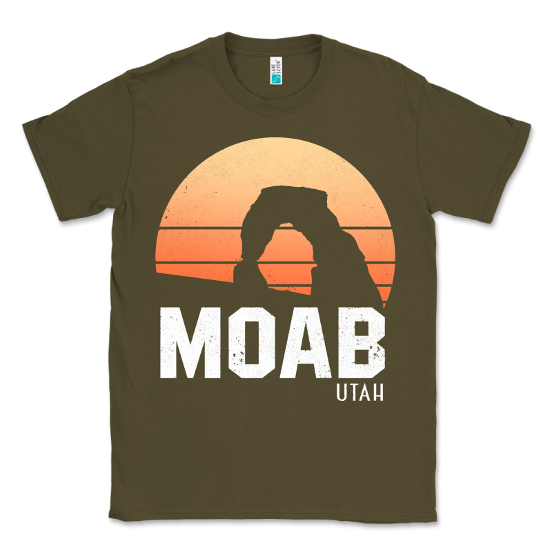 Moab Utah Arches National Park Vintage Retro Outdoor Hiking Pullover H Classic Tee by linhVisuals | Teevron
