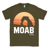 Army Green moab utah arches national park vintage retro outdoor hiking pullover h Classic Tee - linhVisuals