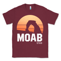 Burgundy moab utah arches national park vintage retro outdoor hiking pullover h Classic Tee - linhVisuals