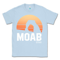 Dusty Blue moab utah arches national park vintage retro outdoor hiking pullover h Classic Tee - linhVisuals