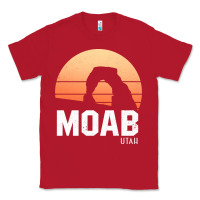 Red moab utah arches national park vintage retro outdoor hiking pullover h Classic Tee - linhVisuals
